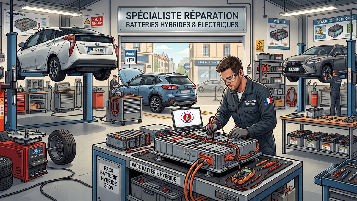 Atelier certifié France Hybride, spécialiste réparation batteries hybrides et électriques